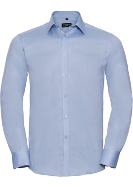 Russell Long Sleeve Tailored Herringbone Shirt Heren