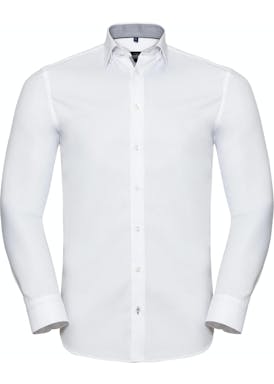 Russell Men´s Long Sleeve Tailored Contrast Herringbone Shirt 