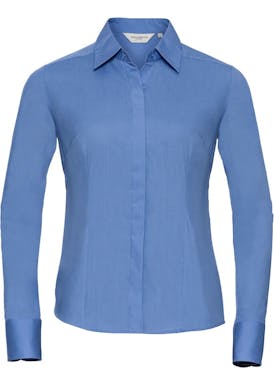 Russell Long Sleeve Fitted Polycotton Poplin Shirt Dames