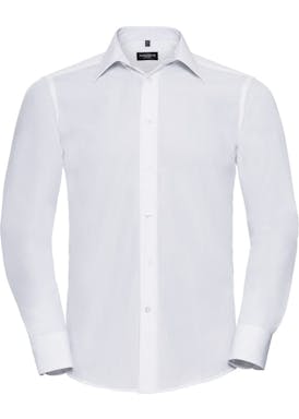 Russell Long Sleeve Tailored Polycotton Poplin Shirt Heren
