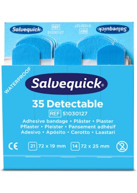 Cederroth Salvequick Blue Detectable Pleisters 35 stuks