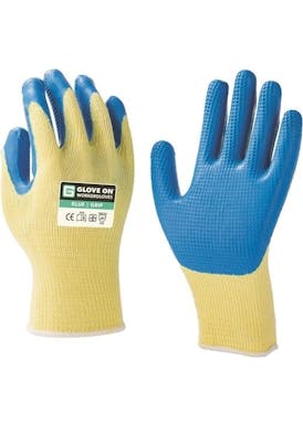 Glove On Blue Stickgrip Werkhandschoen