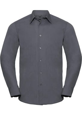 Russell Long Sleeve Tailored Polycotton Poplin Shirt Heren