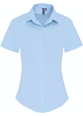 Premier Women´s Stretch Fit Poplin Short Sleeve Cotton Shirt