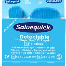 Cederroth Salvequick Blue Detectable Pleisters Vingertop/Normaal 30 stuks