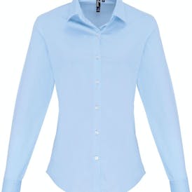 Premier Women´s Stretch Fit Poplin Long Sleeve Cotton Shirt